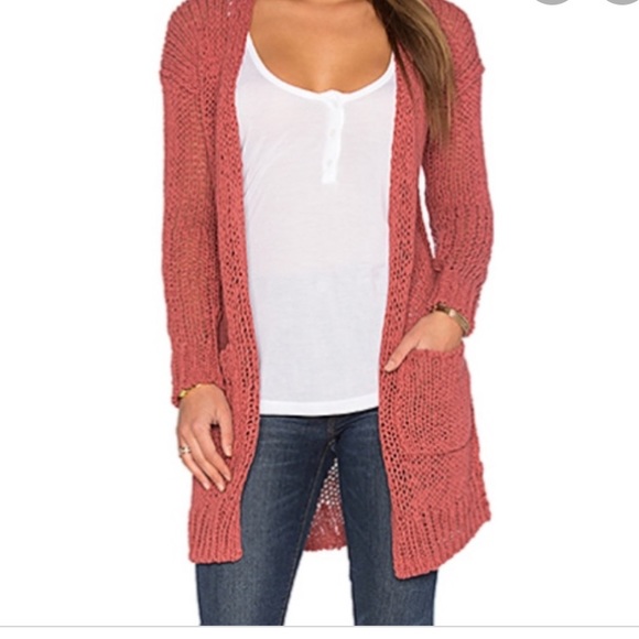 rust colored duster cardigan